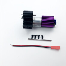 (Black) Upgraded Metal Transfer Gear Box with 370 Motor for RC WPL B14 B16 JJRC Q60 4WD