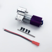 (Silver) Upgraded Metal Transfer Gear Box with 370 Motor for RC WPL B14 B16 JJRC Q60 4WD
