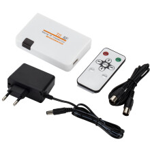(EU) HDMI-compatible To RF Coaxial Converter Box TV Transmitter Modulator w/ Remote Control