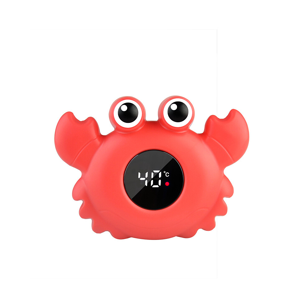 (Crab red) Baby Bath Thermometer LED Temperature Display Floating Cute Animal Thermomet