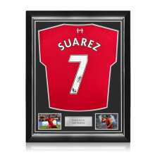 Luis Suarez Signed Liverpool 2025-26 Football Shirt. Superior Frame