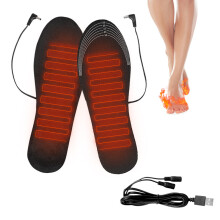 (S (35-40 yards)) USB Rechargeable Heated Insoles Size 35-46 DIY Customizable Electric Heated Shoes Pad for Outdoor Skiing Winter Foot Warmers