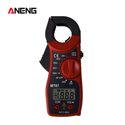 (red) Mini DC/AC Earth Current Clamp Meter MT-87 Digital Multimeter Voltage Tester Ammeter