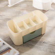 (blue) Plastic Storage Organizer Box Drawer Make Up Brush Holder Pots Jewellery Case