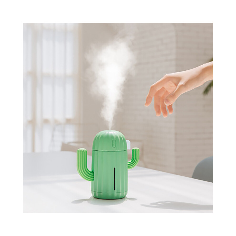 (Green, Usb) 340Ml Cactus Shaped Air Humidifier Essential Oil Aromatherapy Diffuser Led Purifier 320997837794