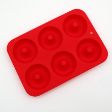(Red) 6 even donut mills silicone cake molds chocolate cake dessert Diy baking tools silicone donut molds