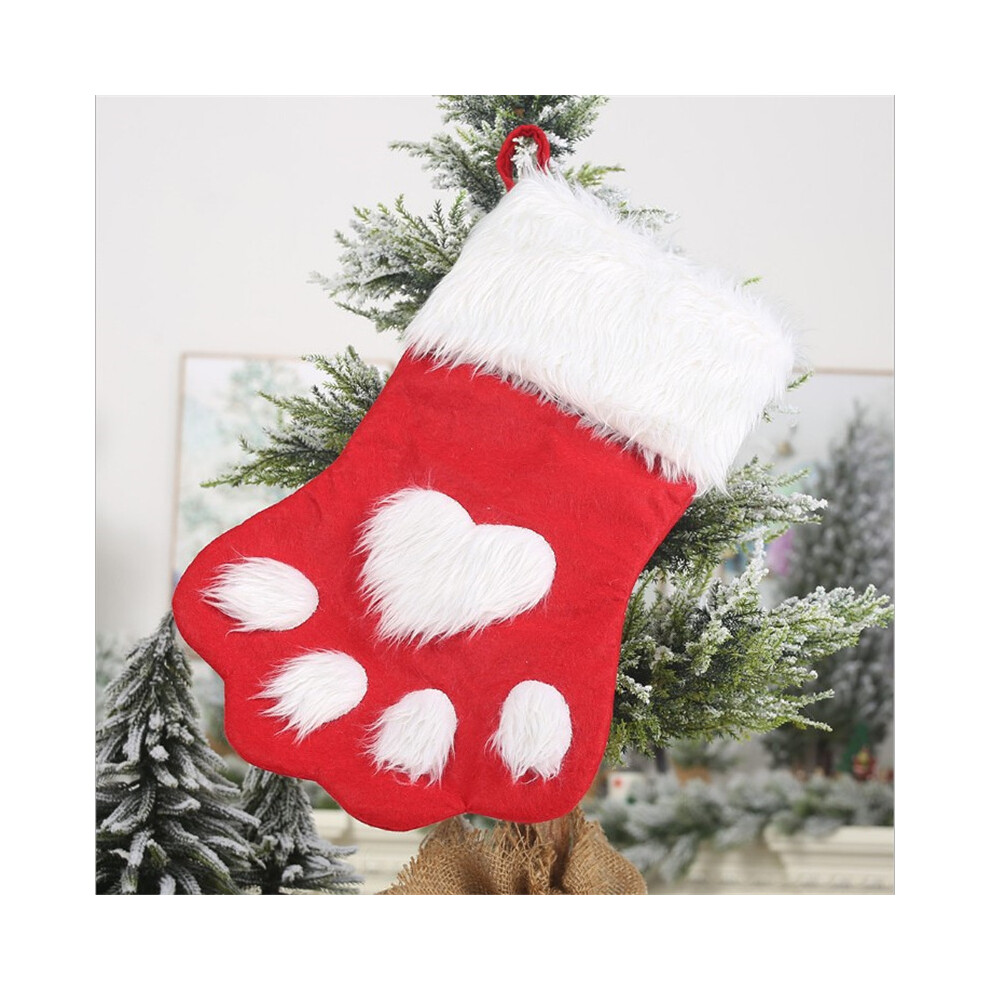 (Red) Christmas Stocking Sack Candy Bag Noel Xmas Gift Bag Christmas Socks Ornaments Santa Sack Natal 2022 Noel Santa Claus