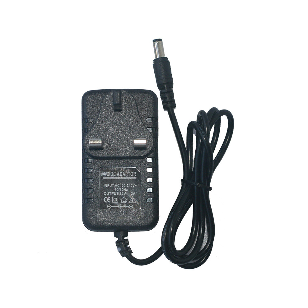 (Uk) 12V 2A Ac Adapter Charger Power Supply For Led Strip Lights And Security Cameras 113121561159