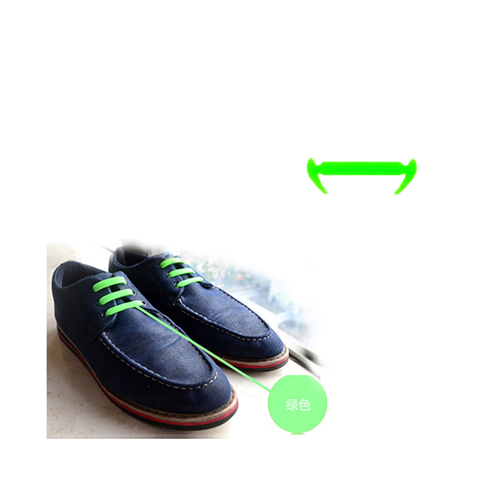 (Green) 12 Pcs Elastic Shoelaces Silicone Shoe Laces No Tie High Quality Kids Adult Rubber Shoe Lace Outdoor Sneakers Quick Lazy Laces Green 320997832461