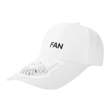 (White) Portable USB Charging Fan Baseball Sun Hat Sunscreen for Trucker Dad