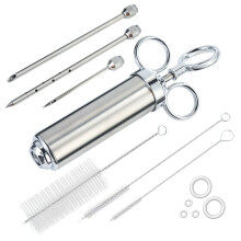 Grill Stainless Steel Meat Marinade Injector 2 oz Flavor Needle Cooking Syringe