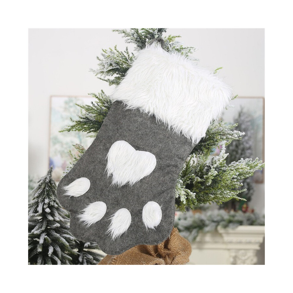 (grey) Christmas Stocking Sack Candy Bag Noel Xmas Gift Bag Christmas Socks Ornaments Santa Sack Natal 2022 Noel Santa Claus