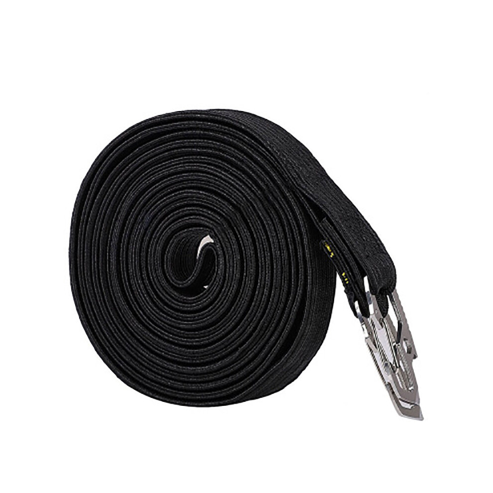 (Black) 4M Durable Bungee Cord Elastic Luggage Straps Rope Hooks Stretch Ties Car Bike Black 320997842385