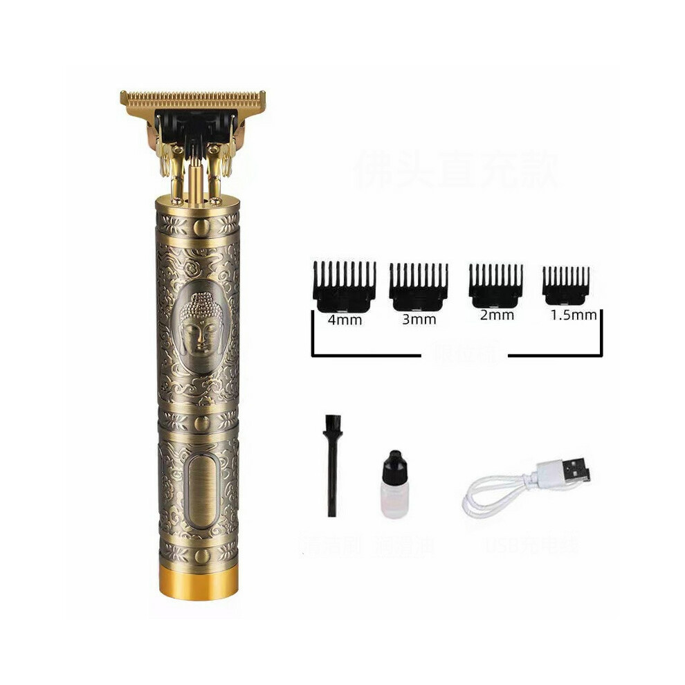 (Buddha head USB direct charge) Men's Hair Clipper Professional Trimmer Hair Clipper Cutting Beard Shaver