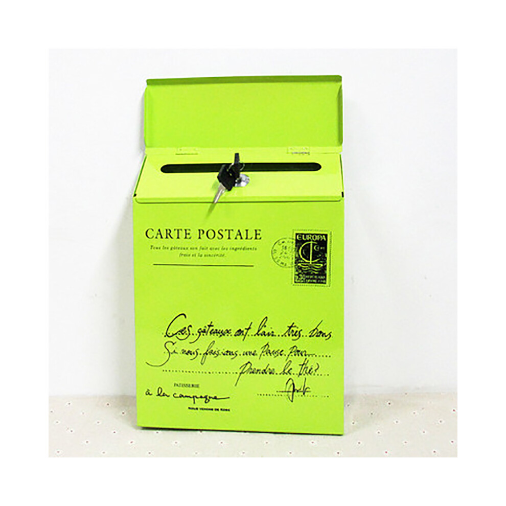 (Green) Vintage Retro Wall Mounted Mailbox Mail Postal Letter Newspaper Box Waterproof 110691817747