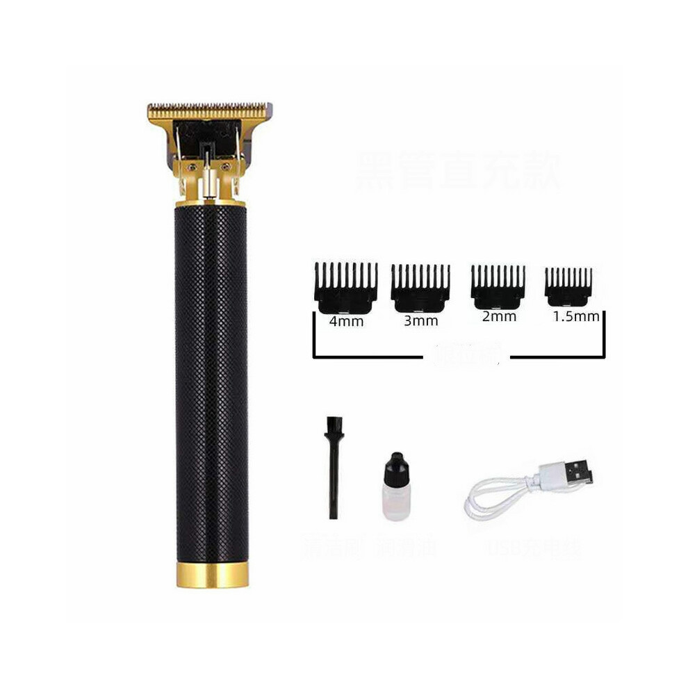 (Black USB direct charge) Men's Hair Clipper Professional Trimmer Hair Clipper Cutting Beard Shaver