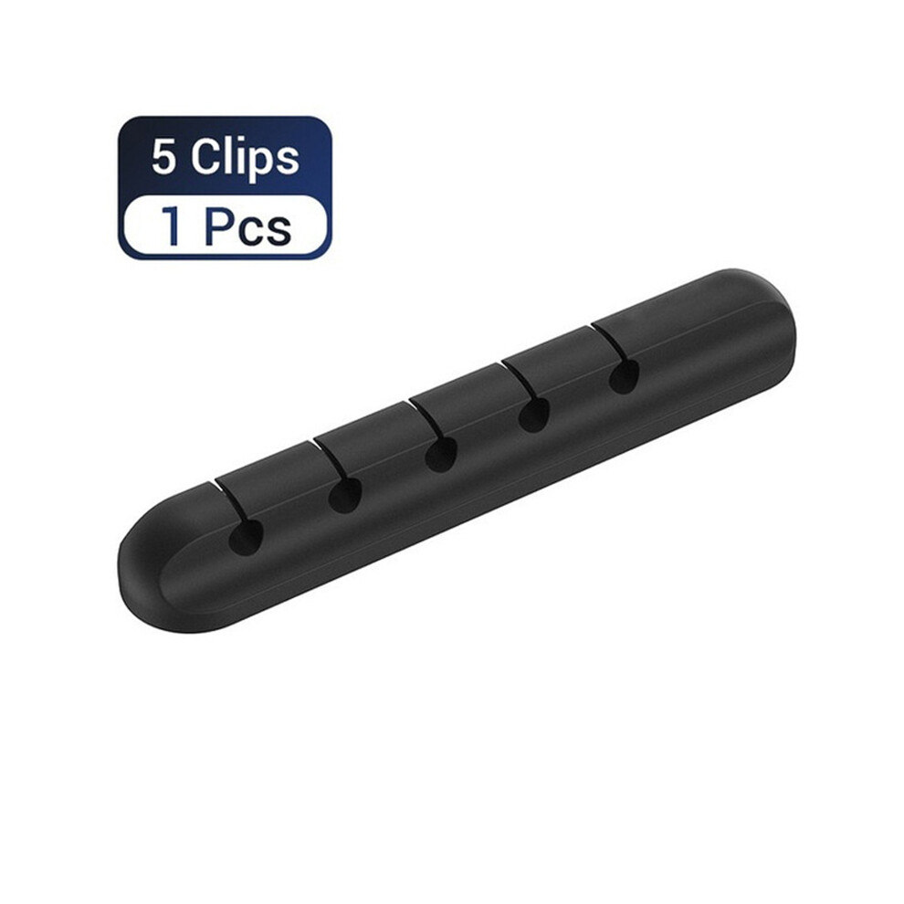 (5Clips) Portable Silicone Usb Charging Cable Data Cord Clips Holder Desktop Organizer 320997844020