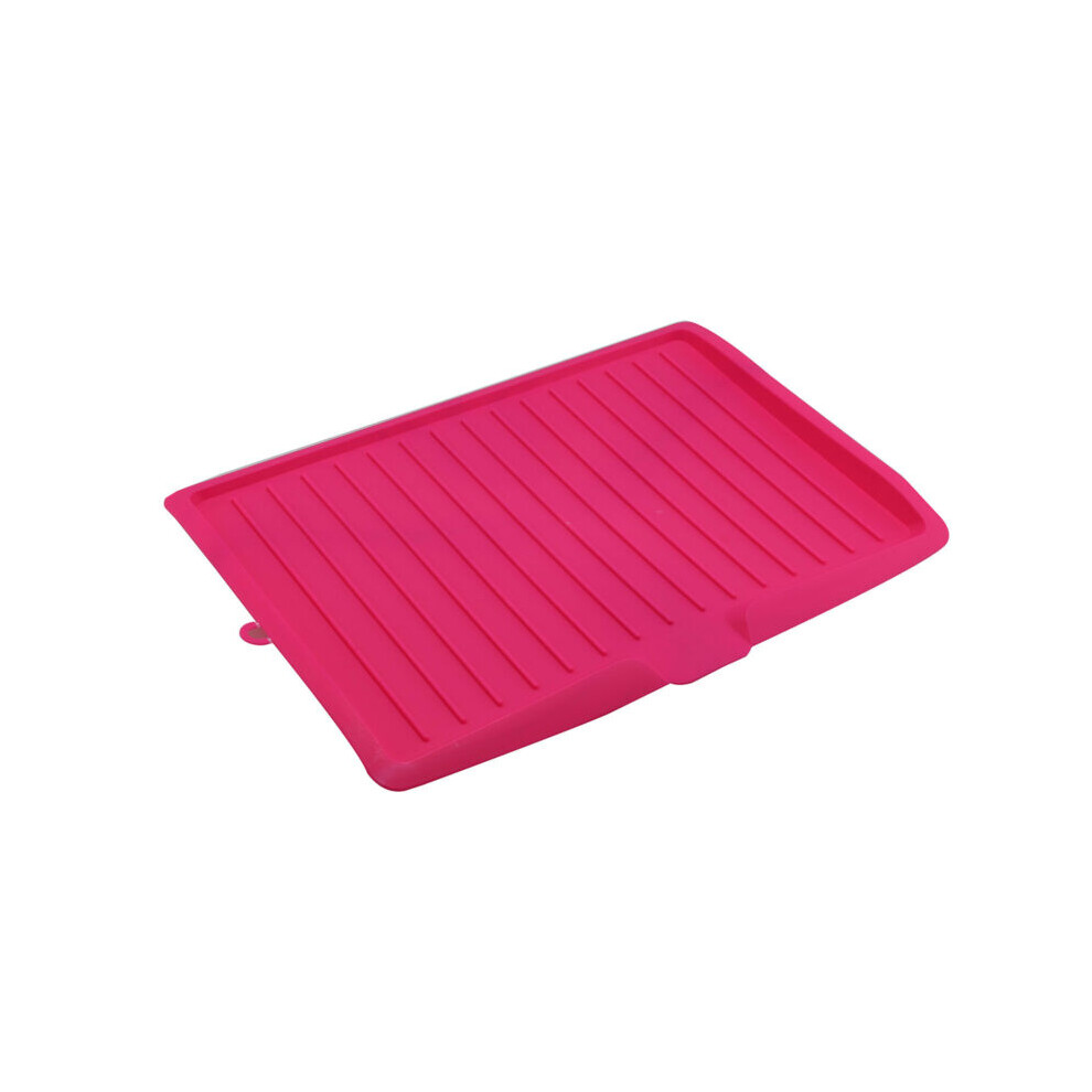 (Red) Plastic Dish Drainer Plate Cutlery Tableware Rack Kitchen Draining Tray Holder 115295347263