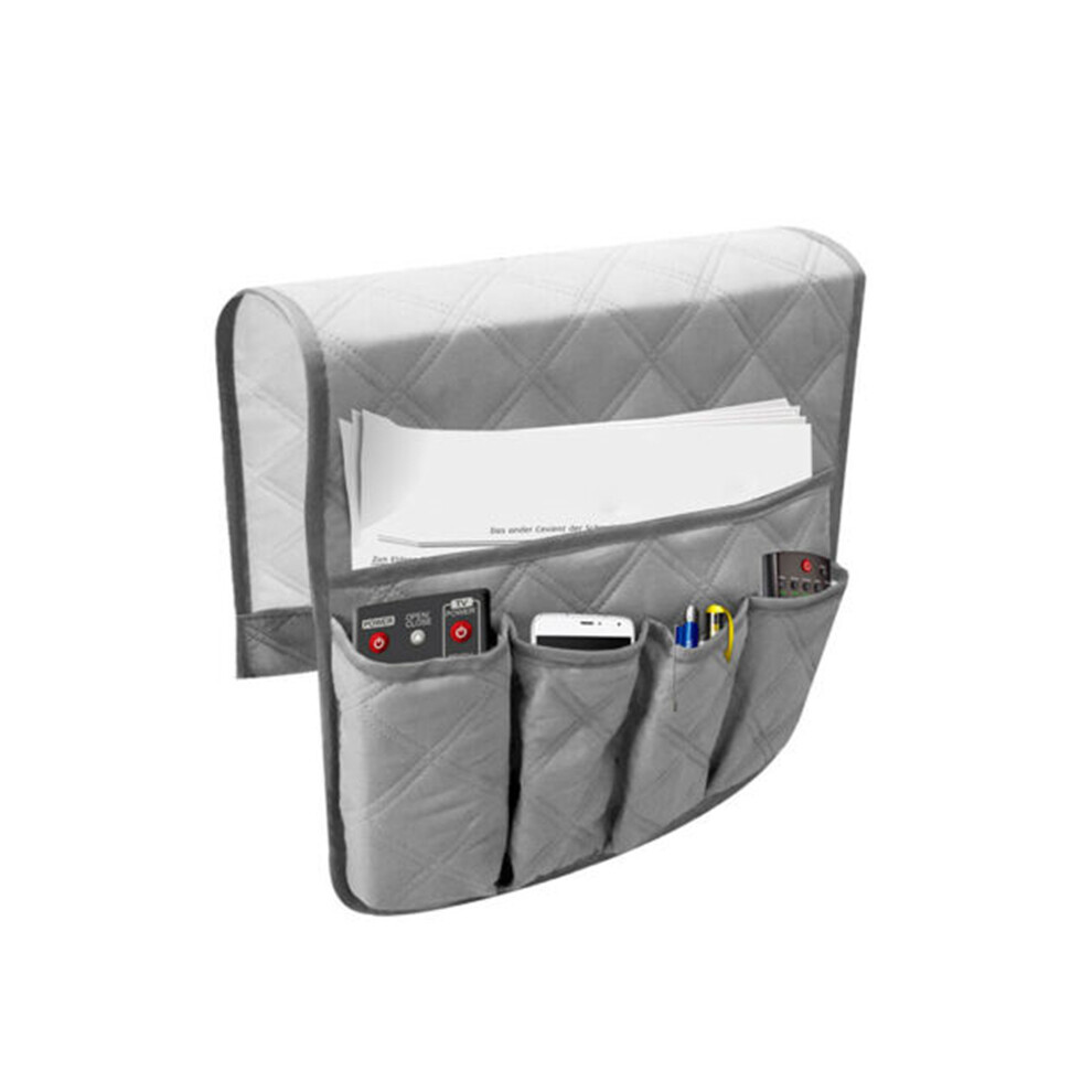 (Gray) Sofa Couch Armrest Tv Remote Holder Folding Organizer Phone Storage Bag Pouch Pocket Gray 115295346891
