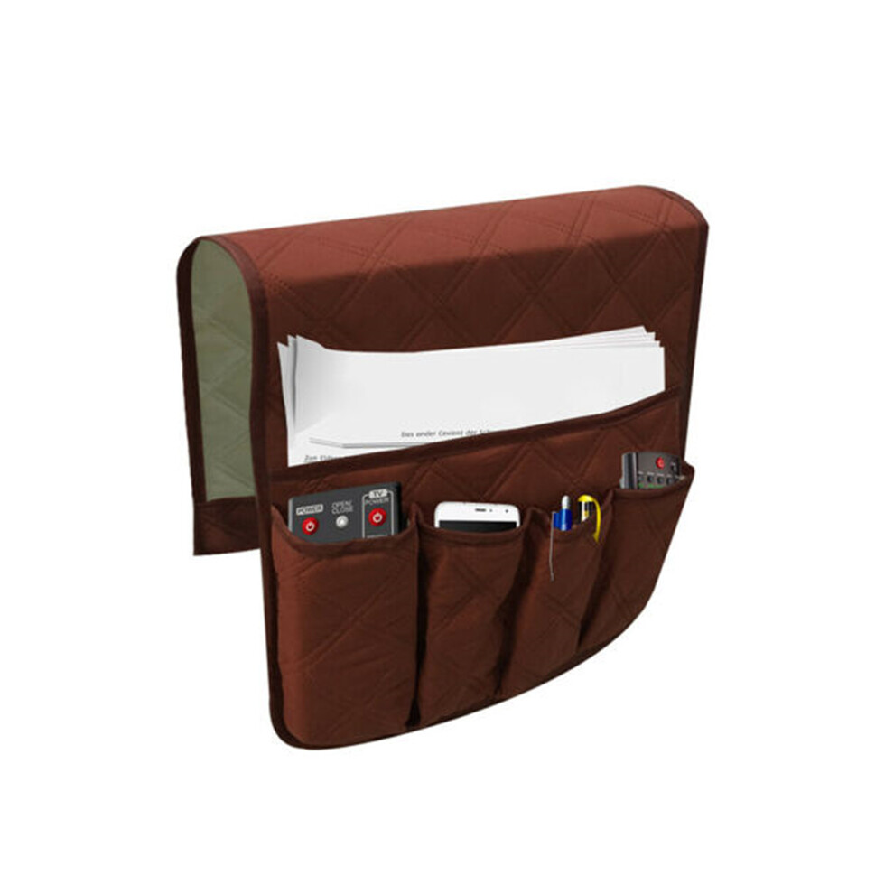 (Coffee) Sofa Armrest Bedside Storage Bag Hanging Tv Remote Control Mobile Phone Organizer 320997839866