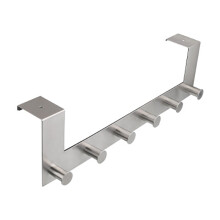 (gray) Metal Six Hooks Nail-free Hanger Coat Hook Invisible Clothes Wall Hanging Rack