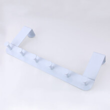 (white) Metal Six Hooks Nail-free Hanger Coat Hook Invisible Clothes Wall Hanging Rack