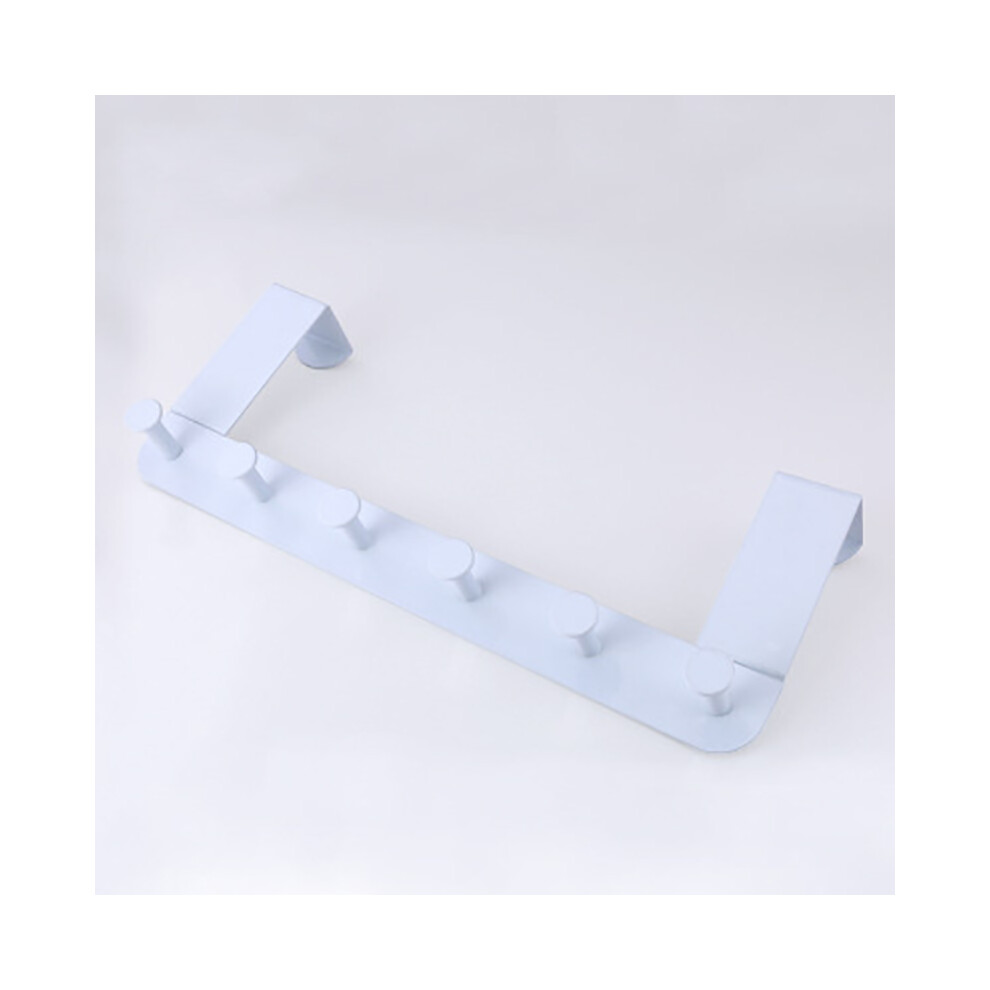 (white) Metal Six Hooks Nail-free Hanger Coat Hook Invisible Clothes Wall Hanging Rack