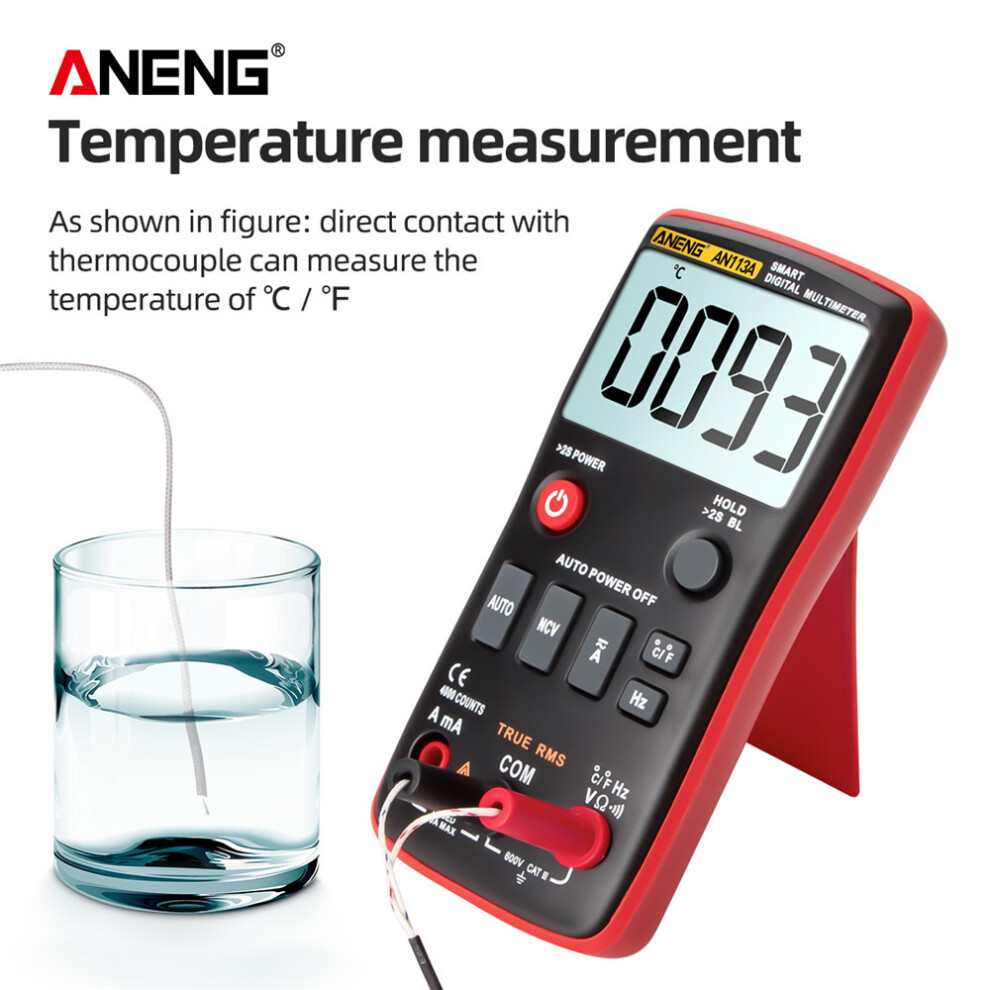 (Red) An113a Intelligent Auto Measuring True Rms Digital Multimeter 4000 Counts 320997835899