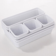 (white) 8 Cells Plastic Organizer Storage Box Tie Bra Socks Drawer Cosmetic Divider