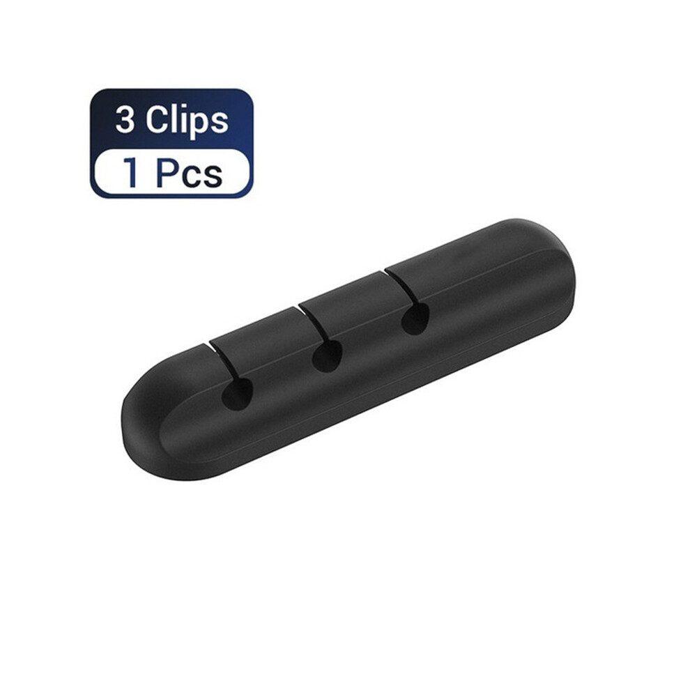 (3Clips) Portable Silicone Usb Charging Cable Data Cord Clips Holder Desktop Organizer 320997844013