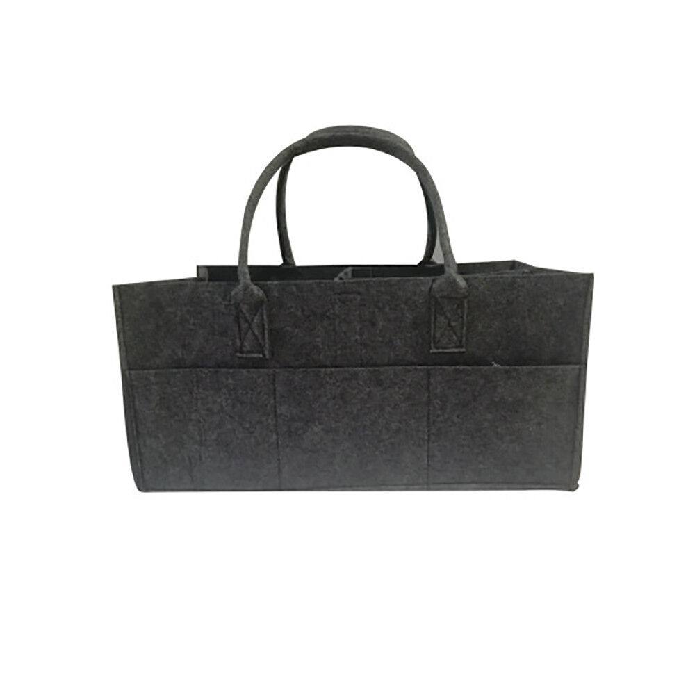 (gray) Felt Baby Diaper Caddy Organizer for Nursery - Storage Bag for Wipes & Nappies