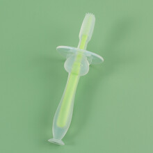 (green) Children's Training Brushing Silicone Toothbrush Soft And Soft To Protect The Baby And Children's Oral Safety