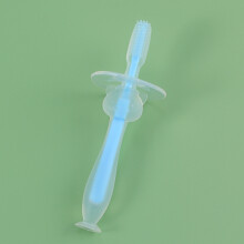 (blue) Children's Training Brushing Silicone Toothbrush Soft And Soft To Protect The Baby And Children's Oral Safety