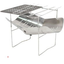 (C) Mini Stainless Steel Barbecue Grill BBQ Stove Charcoal Folding Portable Outdoor