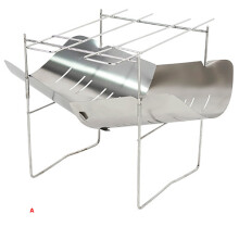 (A) Mini Stainless Steel Barbecue Grill BBQ Stove Charcoal Folding Portable Outdoor