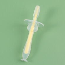 (yellow) Children's Training Brushing Silicone Toothbrush Soft And Soft To Protect The Baby And Children's Oral Safety