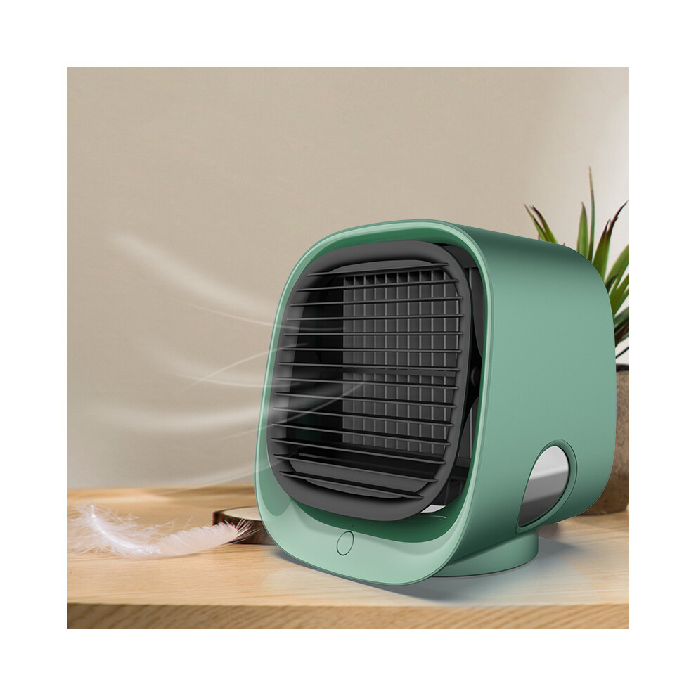 (Green) Mini Usb Led Silent Air Conditioner Humidifier Cooler Anion Desktop Cooling Fan Green 320997836124
