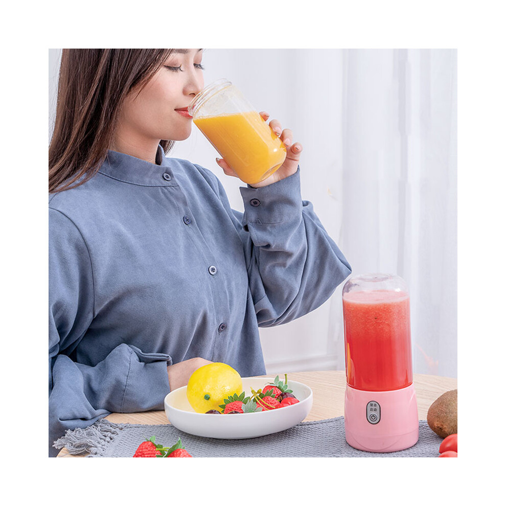 (Pink) Portable Electric Usb Rechargeable Juicer Blender Fruit Extractor Juice Maker Pink 110691816467