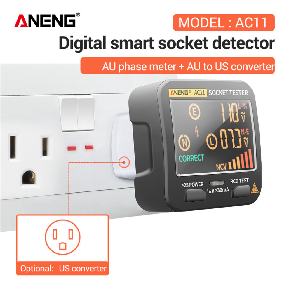 (Us) Aneng Ac11 Digital Smart Socket Tester Voltage Detector Us/Uk/Eu/Au Plug 320997836445
