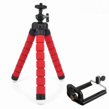(Red) Octopus Tripod Live Broadcast Stand Desktop Universal Deformation Mobile Phone Stand Sponge Stand