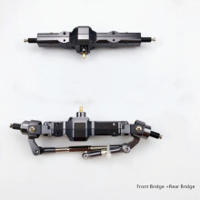 (Front Bridge +Rear Bridge) Metal Front Middle Rear Axle Bridge for RC Car WPL /HengLong 1:16 B14 B24 B16 B36 C14 C24 Military Truck