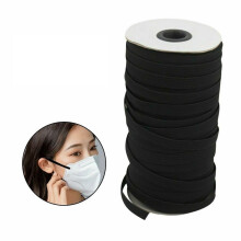 (Black, 200 yards) 70/144/200 yards Braided Elastic Band Cord Knit 3/5/6mm Stretch DIY Sewing