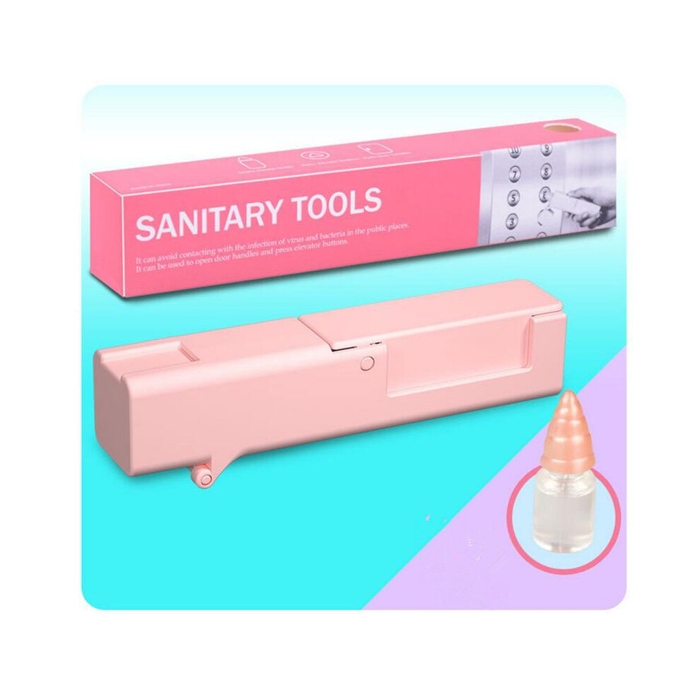 (Pink) Portable Anti Secondary Contact Stick Multi-Function Antibacterial Artifact For Lift Door Handle 320997851714