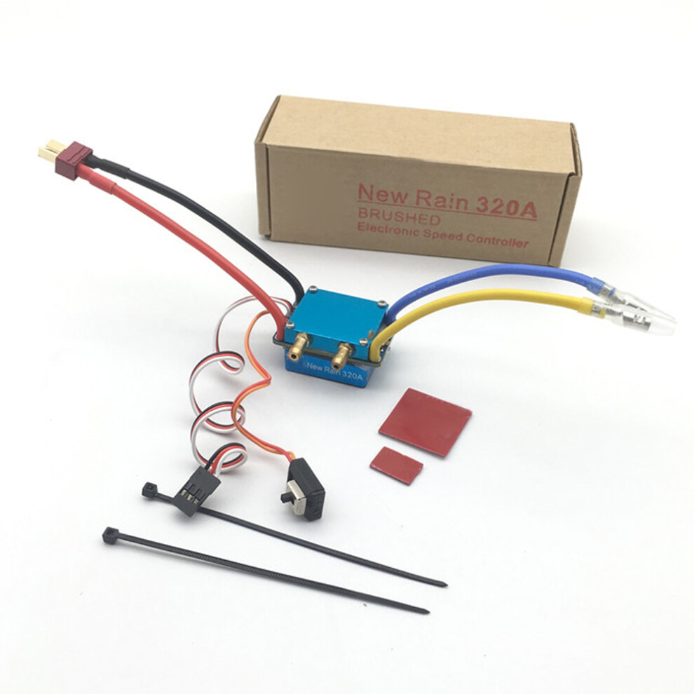 (320A) 320A 480A Waterproof Brushed Esc Speed Controller Kit T-Plug For 1/10 Rc Boat 110691458438