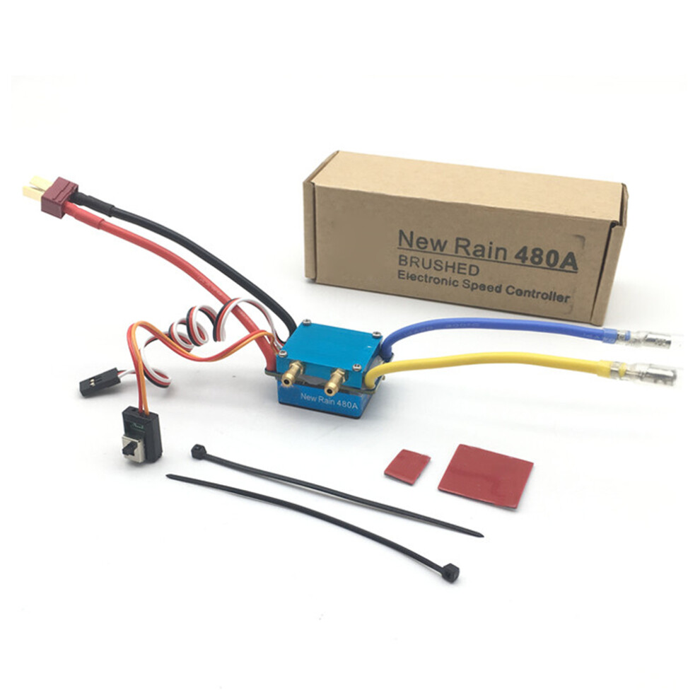 (480A) 320A 480A Waterproof Brushed Esc Speed Controller Kit T-Plug For 1/10 Rc Boat 110691458445