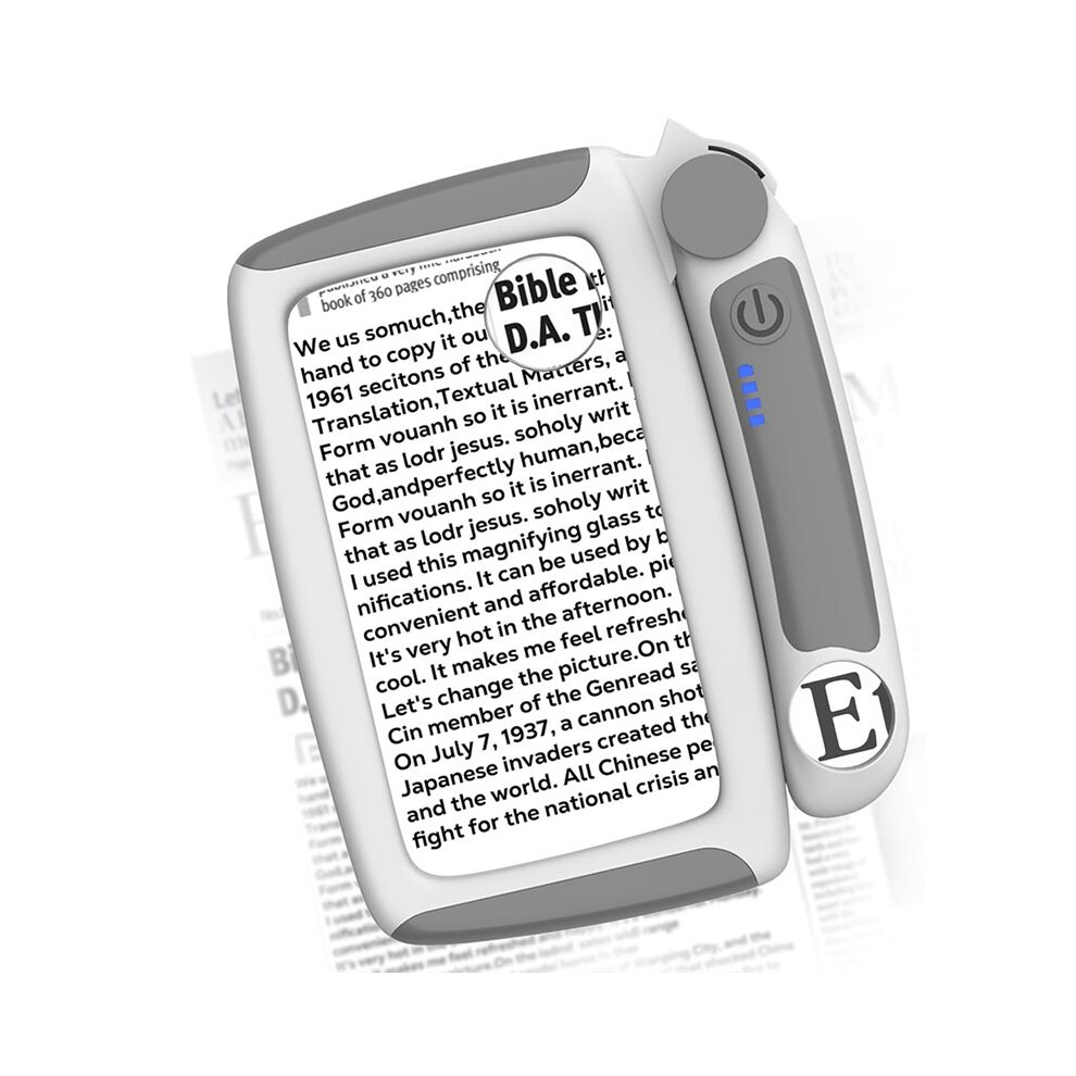 Melitt Light/Gray Rechargeable 2/8/20X Full-Page Book Magnifying Glass With Foldable Handheld Reading Magnifying Glass