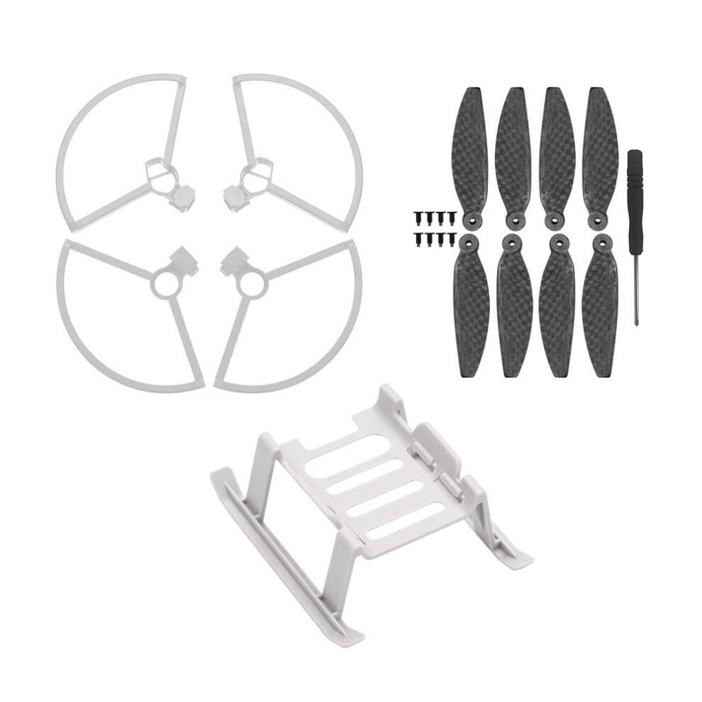 (Carbon Fiber Propeller+Propeller Guard+Landing Gear) Carbon Fiber Propeller Blade Guard Landing Gear Set For Dji Mavic Mini Drone 110691462336