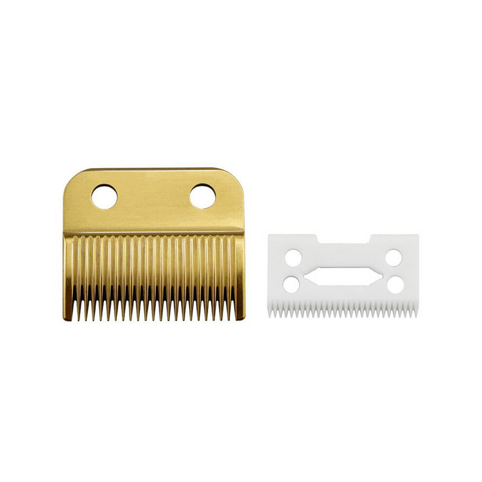 (Gold+Ceramics) Metal Bottom Blade for Wahl 8504 Shear Clipper - Hair Replacement Shaver Foil Head Cutter