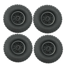(4pcs/set Wheel Tire) Original Wave Box 25g Steering Gear Servo Cardan Shaft, Wheel & Tire Spare Parts for WPL C34, C34K, FJ40 1/16 RC Off-Road Truck