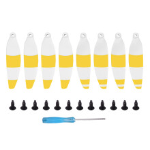 (double-sided white paddle yellow strip) 8PCS Propeller Blades Low Noise and Quick-Release Drone Props For DJI Mavic Mini